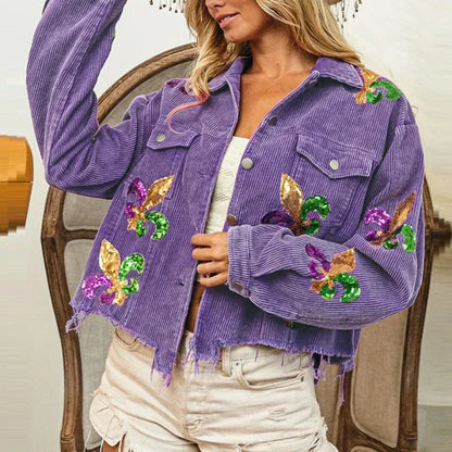 Fleur Embroidered Corduroy Jacket