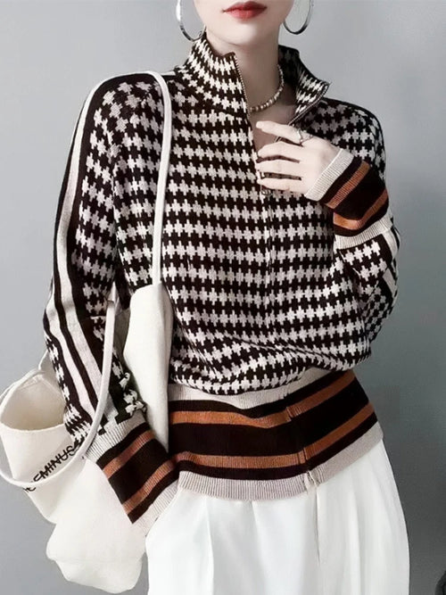 Janeth Houndstooth Pullover