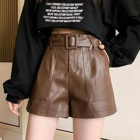 City Chic Faux Leather Shorts