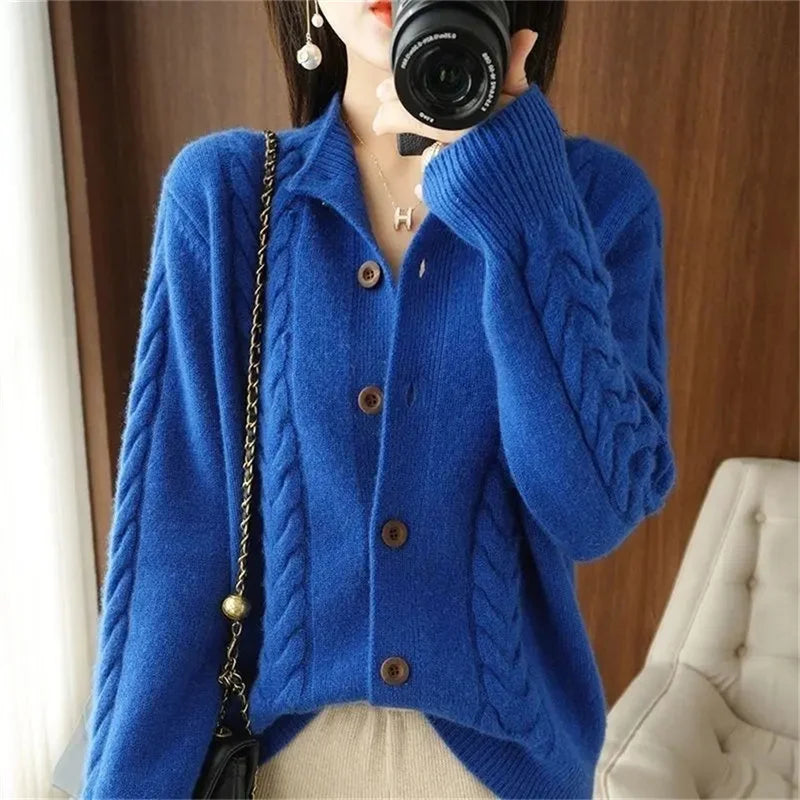 Amber Cable Wool Cardigan