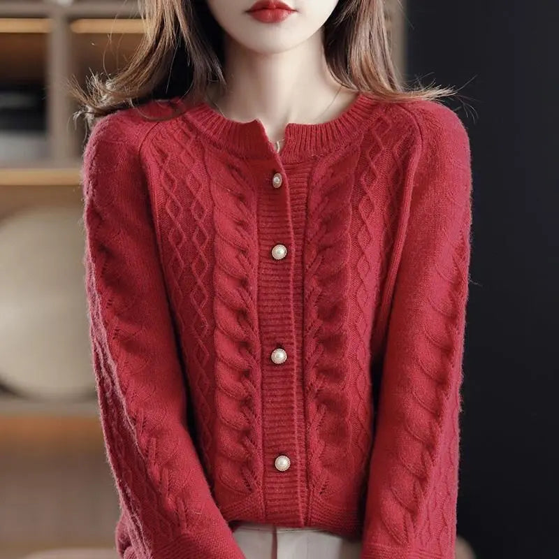 Margaux Wool Pearl Cardigan