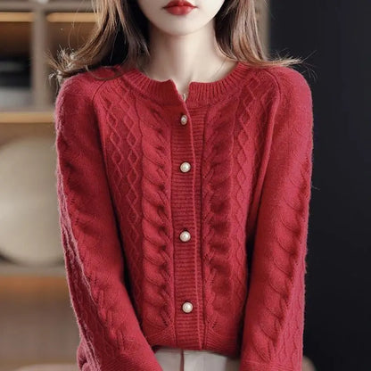 Margaux Wool Pearl Cardigan