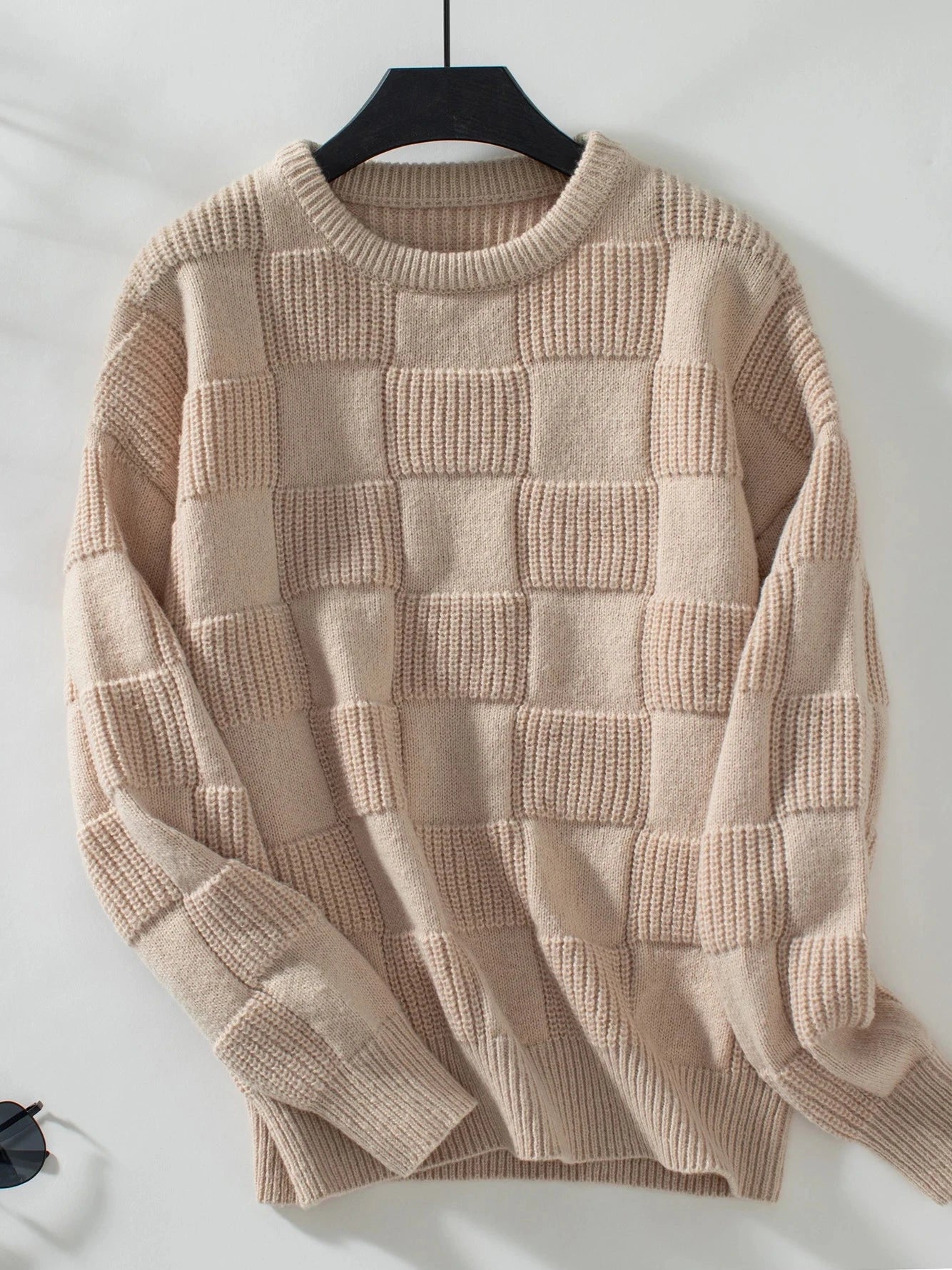 Woven Mosaic Knit Sweater