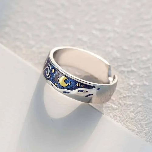 Midnight Sky Silver Ring