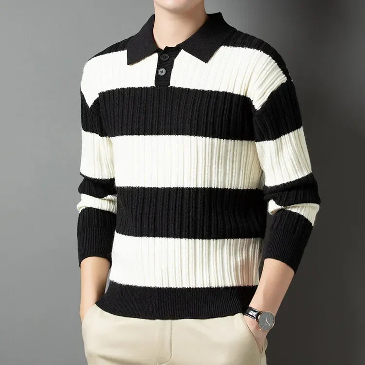 Monaco Stripe Polo Knit