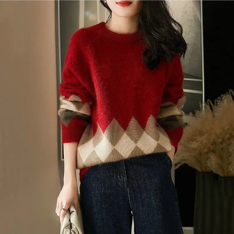 Emilie Argyle Knit Sweater