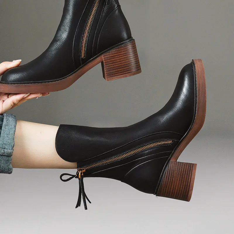 Aria Leather Ankle Boots