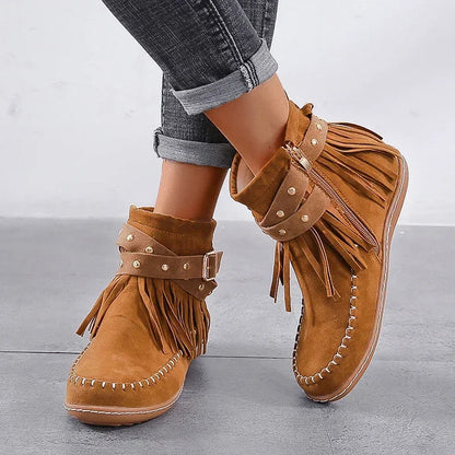 Mona Fringe Moccasin Bootie