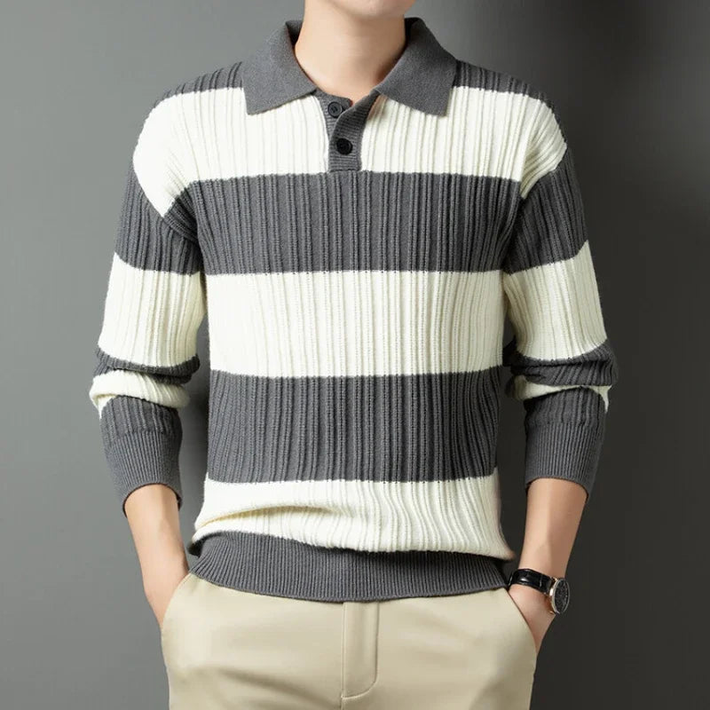 Monaco Stripe Polo Knit