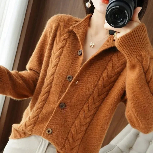 Amber Cable Wool Cardigan