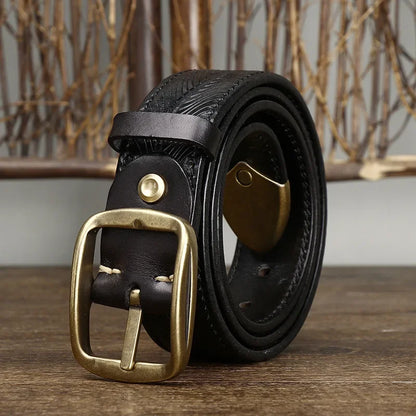 Artisan Embossed Leather Belt