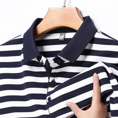 Short Sleeved Striped Polo Shirts