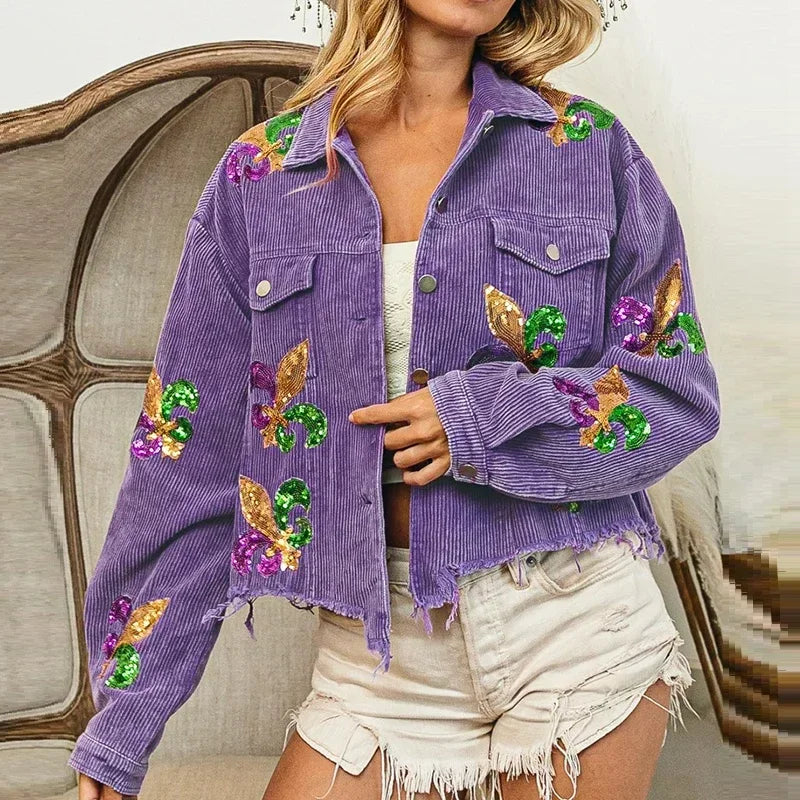 Fleur Embroidered Corduroy Jacket