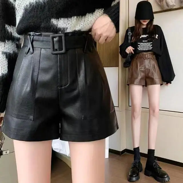 City Chic Faux Leather Shorts