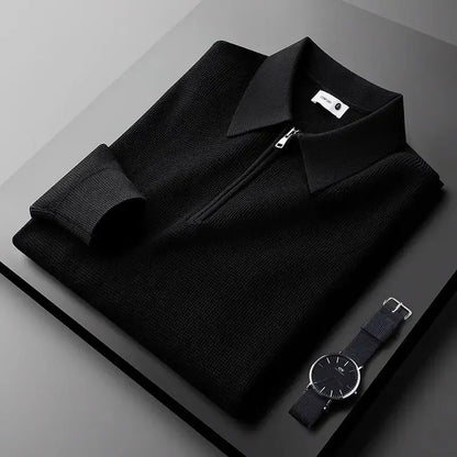 Miles Waffle Knit Zip Sweater