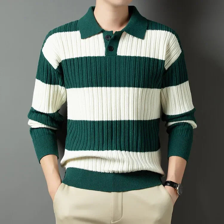 Monaco Stripe Polo Knit