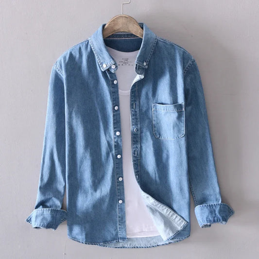 Easy Denim Button-Up Shirt