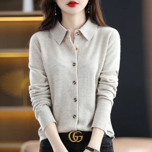 Soho Cashmere Button-Up Sweater