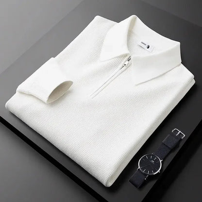 Miles Waffle Knit Zip Sweater