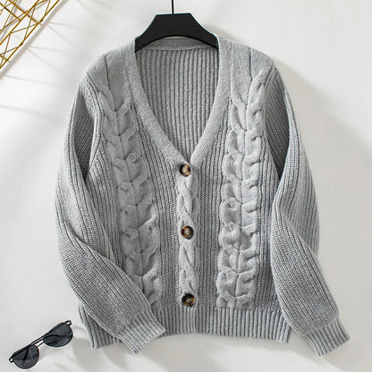 Relaxed Cable Stitch Cardigan