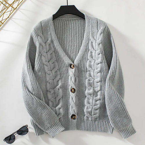 Relaxed Cable Stitch Cardigan