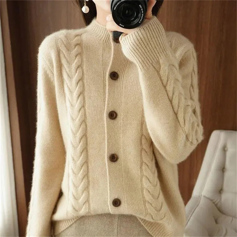 Amber Cable Wool Cardigan