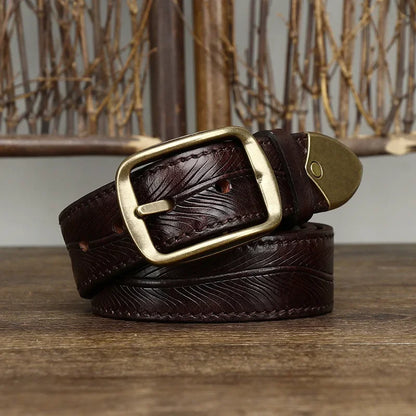 Artisan Embossed Leather Belt