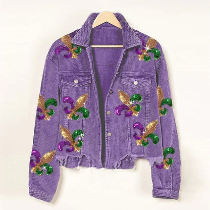 Fleur Embroidered Corduroy Jacket