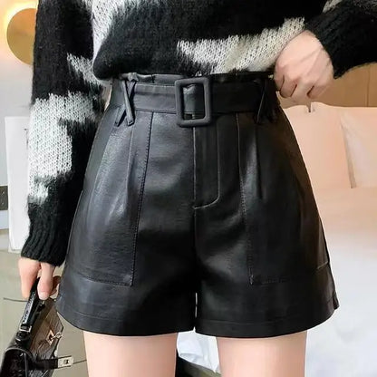 City Chic Faux Leather Shorts