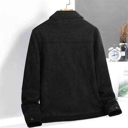 Suede Button-Up Shirt Jacket