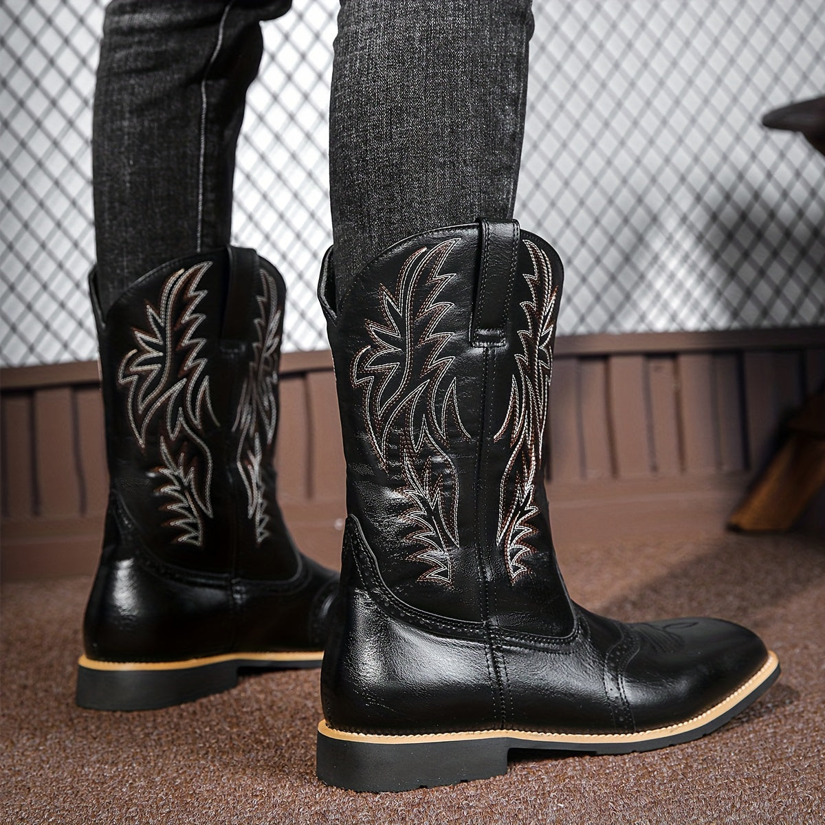 Premium Leather Roper Boots