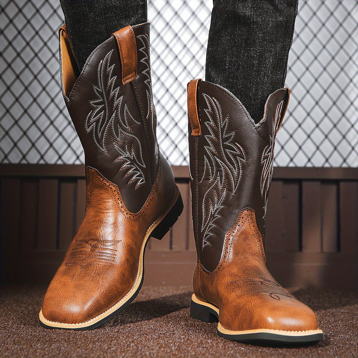 Premium Leather Roper Boots