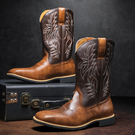 Premium Leather Roper Boots