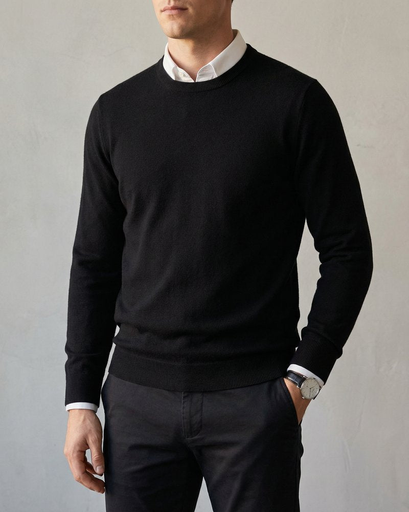 Côte Crew Neck Sweater - Black