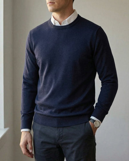 Côte Crew Neck Sweater - Navy