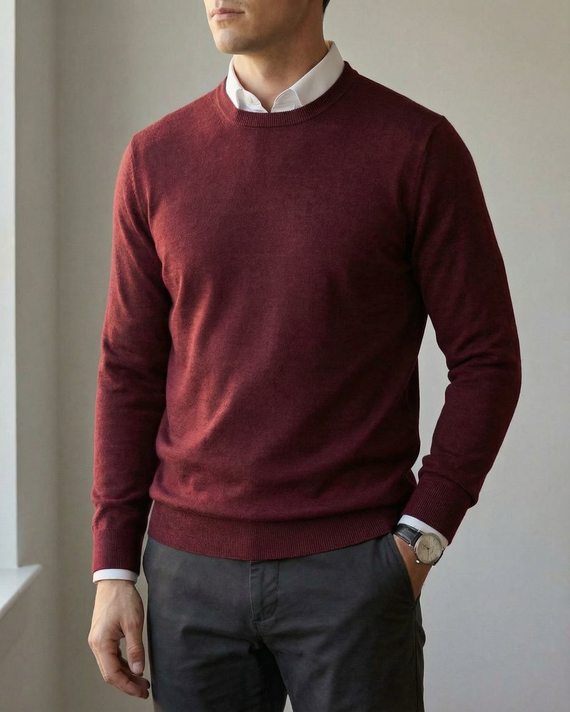 Côte Crew Neck Sweater - Red