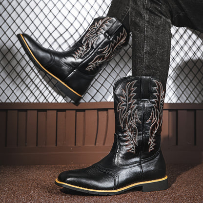 Premium Leather Roper Boots