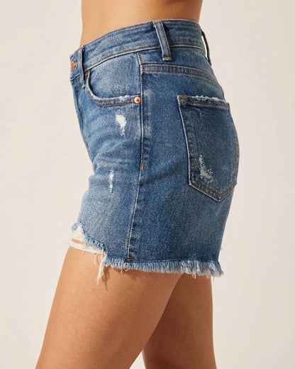 Côte Denim Shorts - Denim Blue Side