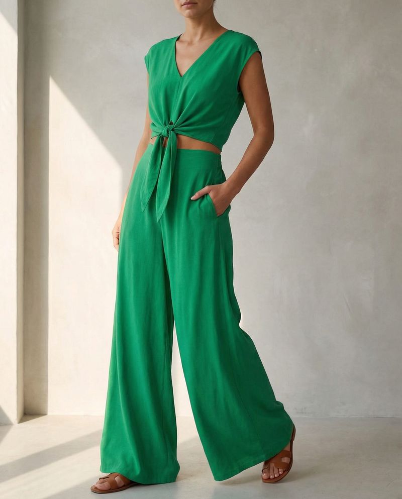 Riviera Palazzo Set - Green