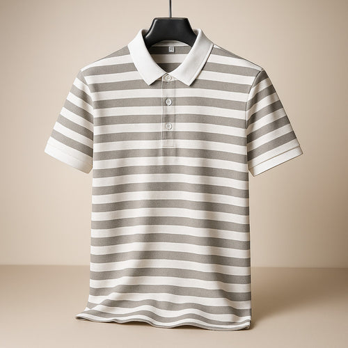 Enzo Stripe Cotton Polo