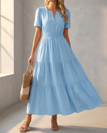 Provence Tiered Dress - Light Blue