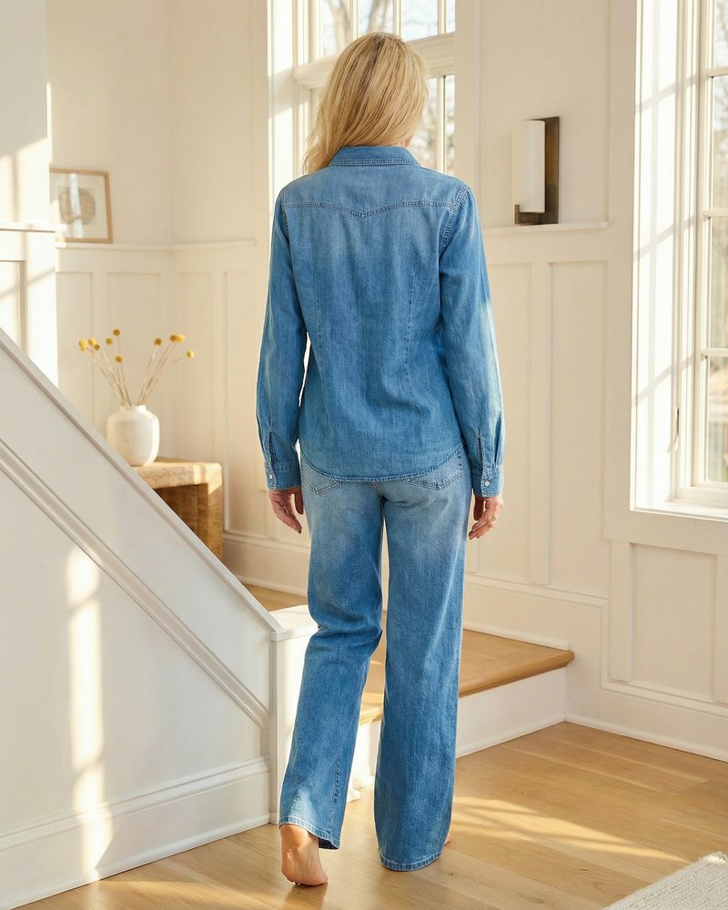 Côte Denim Pyjama Set - Back
