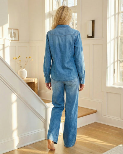 Côte Denim Pyjama Set - Back