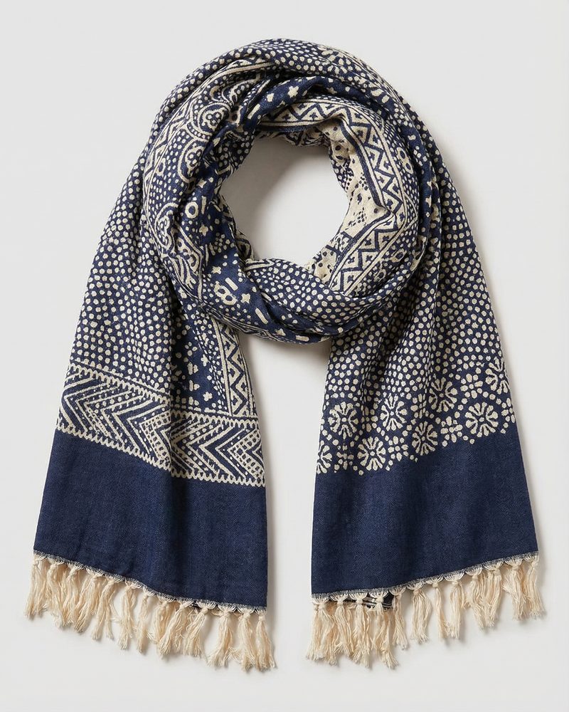 Riviera Cotton Scarf - Blue