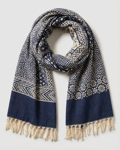 Riviera Cotton Scarf - Blue