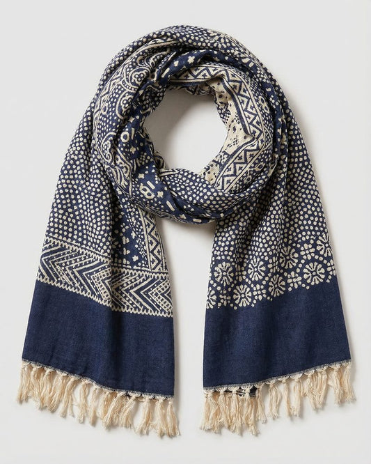 Riviera Cotton Scarf - Blue