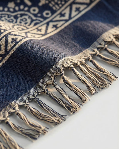 Riviera Cotton Scarf - Fringe Detail