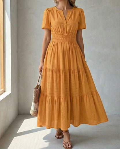 Provence Tiered Dress - Yellow