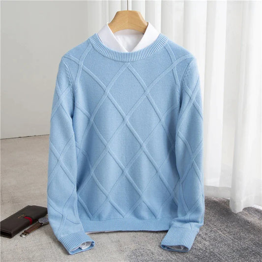 Cashmere Diamond Pattern Sweater